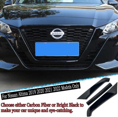 Front Grill Cover Trim,MUXEE For Nissan Altima 2019 2020 2021 2022，3PCS Grille Chrome Delete Vinyl Overlay Trim Accessories -Bright Black - Image 4