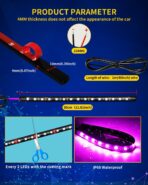 Car Led Light Strip,Pink Interior Lights for Trucks 30CM 15 SMD IP67 Waterproof Car Underglow Lights for Car Motorcycles Boat Golf Cart Home Decoration with 3M Tape - Image 3