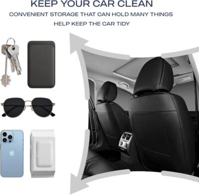 Skechers MAX Cushioning Seat Covers,Memory Foam Leather Car Seat Covers,Waterproof Car Seat Protector Front Seats,Car Seat Cushion Airbag Automotive Universal Fit for Most Cars,Vans,Trucks,SUV,Black - Image 8