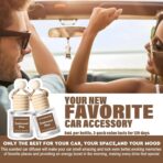 C Classy Car Air Freshener Hanging 2 Pack, Mahogany Teakwood Essential Oil Diffuser for Cars, Cute Glass Bottle Car Accessories for Women & Men Gift, Long-Lasting Fragrance, Made in USA - Image 3