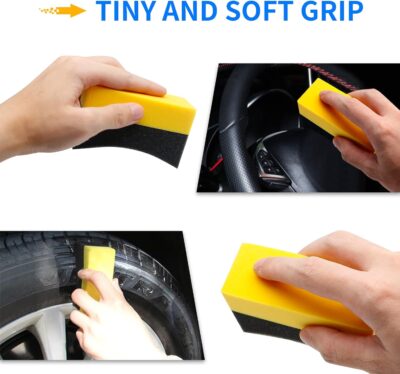 6 Pcs Tire Applicator Dressing Shine Sponge, Tire Dressing Applicator Pads, Color Polishing Sponge for Car Glass, Painted Steel & Porcelain - Image 7