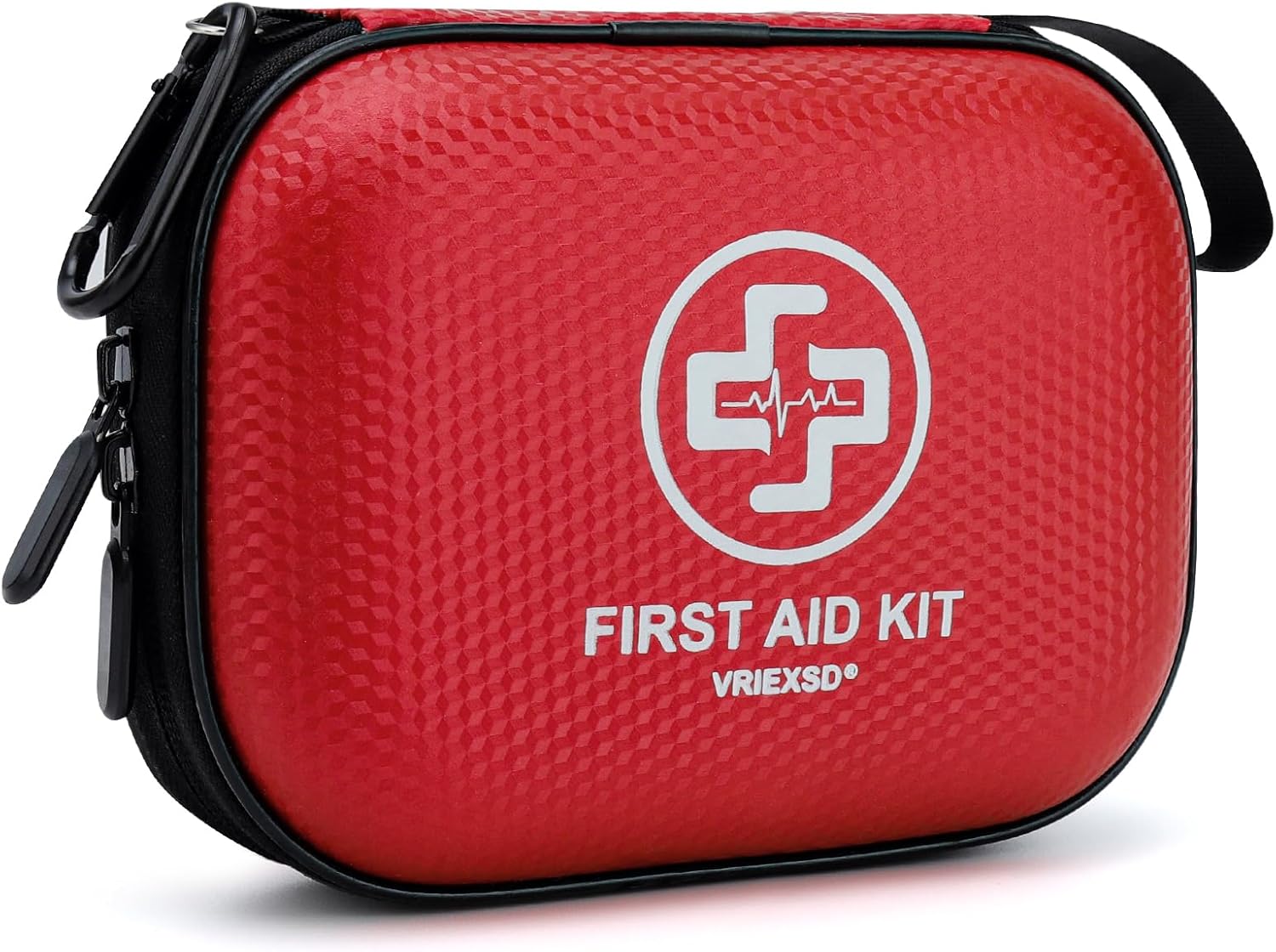 71g347mQv2L._AC_SL1500_.jpg Mini First Aid Kit - 150 Piece Small Waterproof Hard Shell Medical Kit for Home, Car, Travel, Camping, Truck, Hiking, Sports, Office, Vehicle & Outdoor Emergencies- Small First Aid Medical Kit (Red) - Image 1
