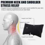 2-Pack Car Headrest Neck Pillows, 100% Cotton Fill with Adjustable Strap, Breathable Support for Driving & Travel (Black-Checkerboard) - Image 2