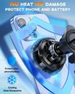 2026 Upgrade TEC & Fan Dual Cooling Magnetic Wireless Car Charger, For Magsafe Car Charger Mount, RGB, Air Vent 15W Fast Wireless Charging Car Phone Holder for iPhone 17/16/15/14/13/12, Samsung ＆Pixel - Image 9