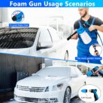 THINKWORK Car Wash Kit, Car Detailing Kit with Foam Gun, Car Wash Brush Mop and Large Folding Bucket Suitable for Car Cleaning, Blue Car Wash Set Gift for Men and Women - Image 3