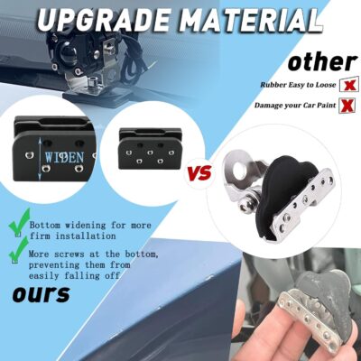 Ditch Light Brackets, 2PCS Hood Mount Light Brackets Universal Adjustable Aluminum Alloy Pillar Hood Led Work Light Pods Mount Bracket Kit for Truck SUV Cars, No Need Drilling - Image 6