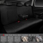 CAR PASS Quilting Leather Seat Covers Full Set,Universal Waterproof Deluxe PU Premium Car Seat Cover with 5mm Composite Sponge Inside,Airbag Compatible,Front and Rear Seat Cover for Sedan SUV Van,Gray - Image 3