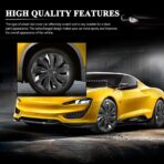 DREAMIZER Glossy Black 15" Hubcaps Replacement,4Pcs Universal R15 Hub Caps 15inch Wheel Rim Cover Exterior Accessories Snap On Car Truck SUV - Image 6