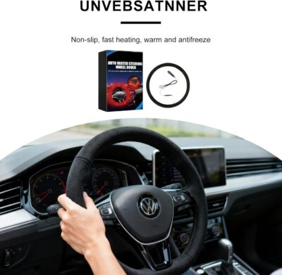 Heated Steering Wheel Cover,15" 12V Steering Wheel Warmer Heated Steering Wheel Protector Cover for Winter Universal,Suitable for Standard Size Cars, Trucks, Vans, SUV1 - Image 8