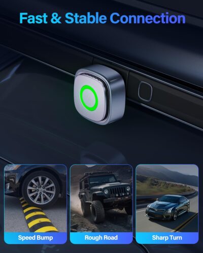 Ultra-Mini Wireless CarPlay Adapter with A9 Chip, 5.8GHz Wi-Fi Low Latency, 3-5 Sec Auto Connect, Universal Apple CarPlay/Android Auto Wireless Adapter for Factory Wired Cars - Image 9