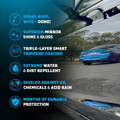 MAXLONE™ 20oz Car Spray with Triphene®, Quick Spray & Wipe All Purpose Waterless Detailer, Better Than Any Car Detailing Kit - Clean, Shine, Protect Paint, Glass, Wheels, and Trim Without Pre-Washing - Image 5