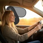 TFY Rotatable Car Side Window Sun Shade – 2-in-1 Adjustable Dual Layer Visor (Opaque Silver & Dark Tint) – Static Cling Sun Blocker for Driver Glare, UV Protection & Heat Reduction