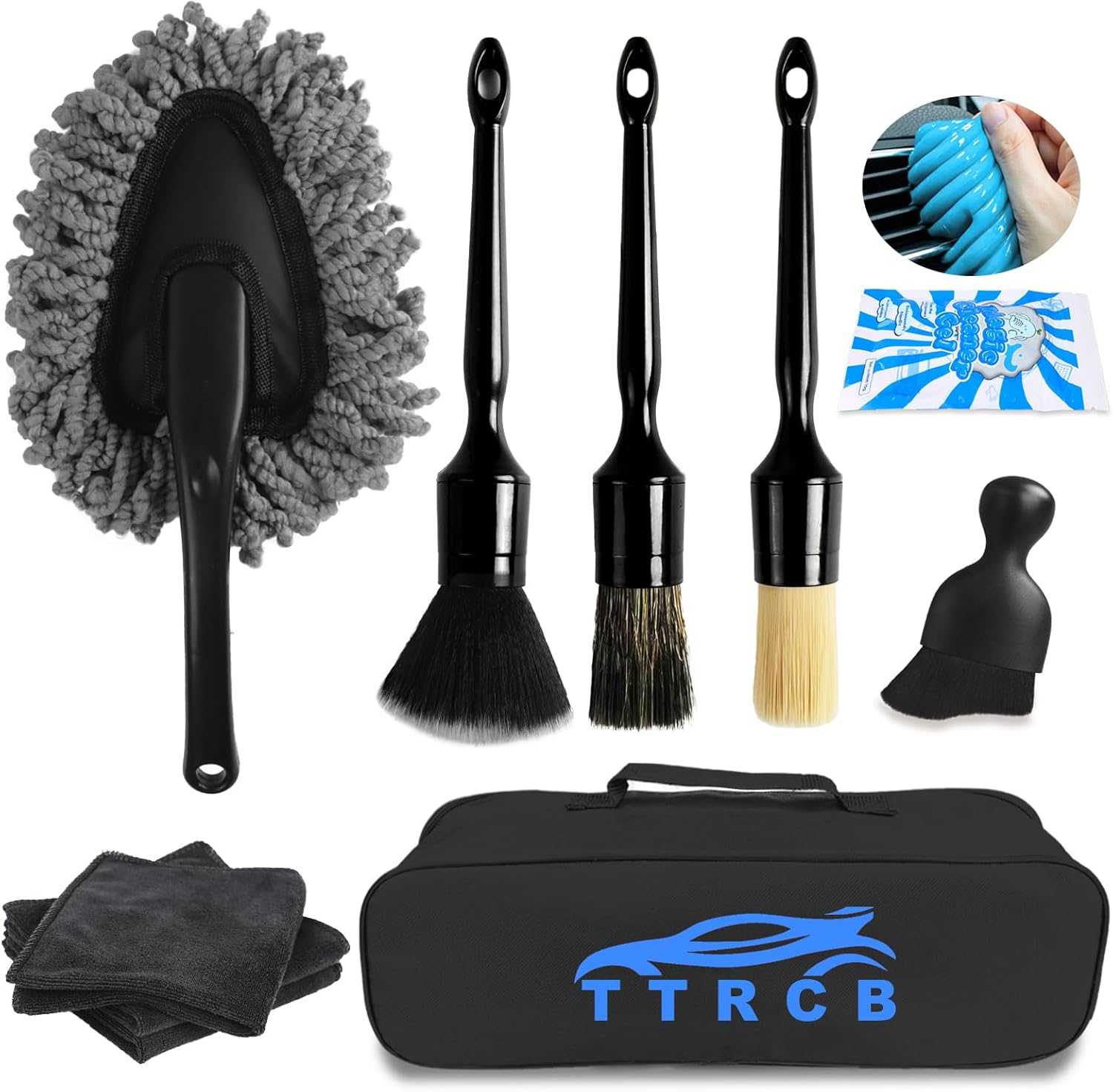 71gDvnhrMTL._AC_SL1500_.jpg 10PCS Car Detailing Cleaning Kit Interior Cleaner, Car Detailing Brushes, Car Duster, Car Cleaning Gel, Microfiber Cleaning Cloth, Car Accessories Essentials Supplies Tools for Auto,Truck, Interior - Image 1