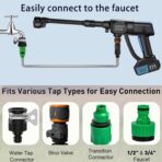 Portable Cordless Pressure Washer, 980PSI Cordless Car Pressure Washer with 2 Batteries, 6 in 1 Nozzle, 5 Meter Hose, for Watering, Cleaning, Car Washing, Floor Washing - Image 2