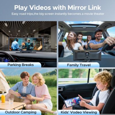 9.26'' Carplay Screen for Car with 2.5K Dash Cam and 1080P Backup Camera Portable Wireless Android Auto Screen GPS Navigation Mirror Link Voice Control Hands-Free for iOS 11+ Android 11+ - Image 6