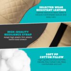 Set of 2 Quilted Faux Leather Car Headrest Pillow, Black Case/Black Threading, Ergonomic Neck Support for Comfortable Driving - Image 7