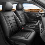 Fit Civic Car Seat Covers Compatible with Honda Civic 2022 2023 2024 2025 2026 Sport, Sport Touring, EX, EX-L, LX, Touring, Model-Full Coverage Breathable Leather (Full Set,Black)