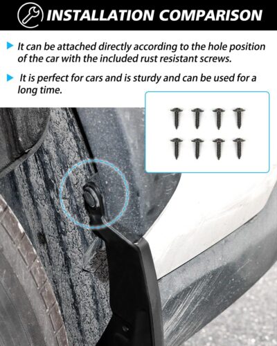 Powerty Custom Fit for Mud Flaps Toyota RAV4 2025 2024 2023 2022 2021 2020 2019 Splash Guards Molded Front and Rear Fender Cover Black ABS 4Pcs Set Hybrid Accessories (Not Fit for 2021 RAV4 Prime) - Image 6