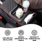 Car Armrest Cushion, 5 in 1 Center Console Cover with 2 Cup Holders, Phone Holder, Tissue Holder, Storage Bag, Multifunctional Leather Heightened Car Armrest Cushion for Most Cars - Image 3