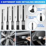 THINKWORK Windshield Cleaner Tool, Car Interior Cleaning Kit, Car Detailing Kit Interior Cleaner with10Pcs Detailing Brush Set, Gray Auto Detailing Supplies & Accessories - Image 4