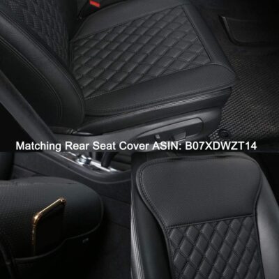 Black Panther 1 Pair Luxury Car Seat Covers Protectors, Universal Anti-Slip Driver Seat Cover with Partial Backrest Coverage (Middle Part Only), Diamond Pattern, Compatible with 95% Cars (Black) - Image 3