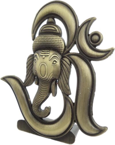 B-Fashionable Antique Om Ganesha Idol (Antique Bronze) - Image 2