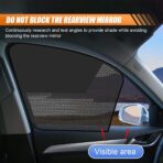 Car Front & Rear Side Window Sunshade, Magnetic Automotive Windshield Privacy Curtain with Half Shade, Mesh Sun Protection Cover Blocks Heat, Glare, UV Rays for Driver Passenger (4PCS) - Image 5