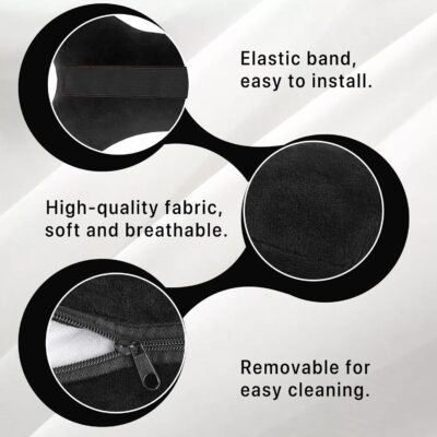 Car Headrest Pillow, Soft & Comfortable Memory Foam Car Neck Pillow for Driving Fatigue Relieve, Universal Cars Head Rest Pillows with Adjustable Strap, Car Interlor Accessorles (Black) - Image 4