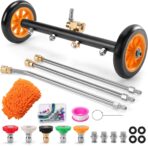 Undercarriage Pressure Washer Cleaner, 16 INCH 2-in-1 Pressure Washer Broom with Extension Wand, Wash Mitt, 9 Nozzles, 4000 PSI Under Car Pressure Washer Attachment for Cars, Trucks