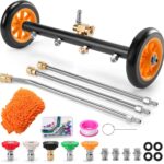 Undercarriage Pressure Washer Cleaner, 16 INCH 2-in-1 Pressure Washer Broom with Extension Wand, Wash Mitt, 9 Nozzles, 4000 PSI Under Car Pressure Washer Attachment for Cars, Trucks