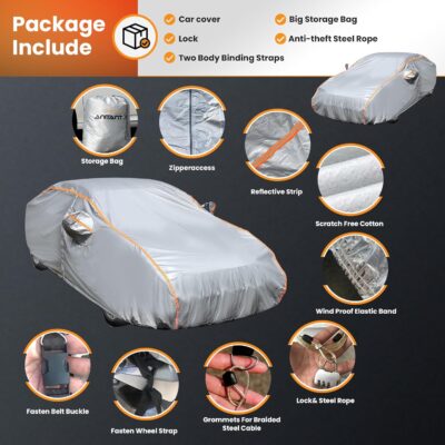 Mini Van Car Cover Waterproof All Weather for Automobiles, Outdoor Full Van Cover with Zipper, Universal Fit for Pacifica, Grand Caravan, Honda Odyssey, Sienna, Fit Mpv 191" to 206" - Image 3