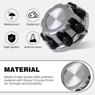 (Set of 4) Chrome Wheel Center Caps 8 Lugs Compatible with Select 16 Inch Van & Truck - Replacement 15039489, 15039488, 9597169, 9597170 - Image 4