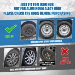 ROXX Black Lacquer Hubcaps Wheel Covers, Universal Wheel Covers Guards Snap On Auto Tire Rim OEM Style Replacement, Fits Most Car Trunk SUV-Set of 4 (14-inch) - Image 7