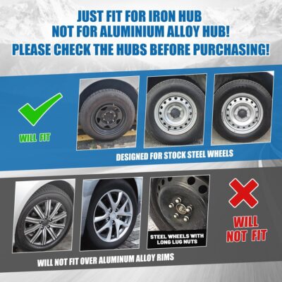 ROXX Black Lacquer Hubcaps Wheel Covers, Universal Wheel Covers Guards Snap On Auto Tire Rim OEM Style Replacement, Fits Most Car Trunk SUV-Set of 4 (14-inch) - Image 7