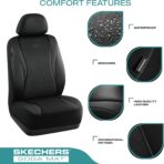 Skechers Car Seat Covers,Leather Seat Covers with GOGA Mat Technology,Waterproof Car Seat Covers Front Seats,Airbag Compatible,Comfort Universal Fit for Most Cars,Vans,Trucks,SUVs,Black - Image 3