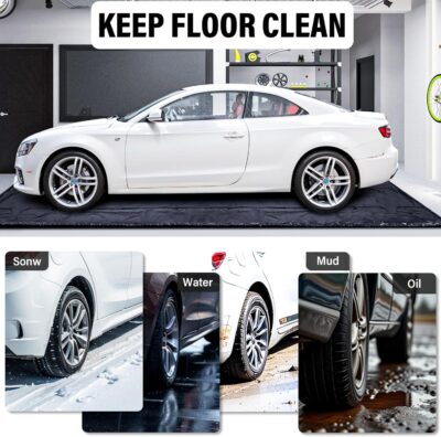 Garage Floor Mat, Garage Car Mat - Non-Slip Waterproof Containment Mat, Heavy Duty Durable Protection, Easy to Clean & Install, Perfect for Garage, Workshop, Parking (7'9"W x 21'L) - Image 3