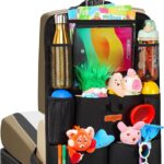 SURDOCA Upgraded Car Organizer with 11-inch Tablet Holder, 8 Pockets, Car Seat Protector for Road Trips - Car Storage and Organizers for Kids