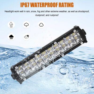 Dirt Bike Light Bar LED 60W 2500LM Motorcycle Headlight Kit Switch Universal for 7/8" Handlebars CRF110 CRF230F CRF250F TTR110 TTR110E 2008-2022 KLX110 KLX140 RM85 RMZ250 YZF450 All Years Pit Bike - Image 3