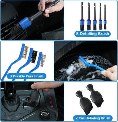 36Pcs Car Detailing Kit, Car Detailing Brush Set, Car Cleaning Kit, Auto Detailing Tools for Interior Exterior Wheels, Professional Car Wash Accessories with Windshield Cleaning Tool and Storage Box - Image 4
