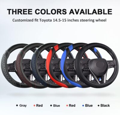 West Llama Customized Auto Car Steering Wheel Cover for Toyota (Black) - Image 6