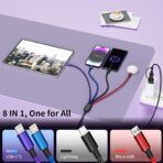 Travel 4 in 2 Multi Charging Cable with Dual IP, Tinned Copper Multi Phone Chargers for All Devices with IP/IP/Type C/Micro Port, Compatible with Most Cell Phones/Tablets and More (1Pack, 5FT) - Image 4