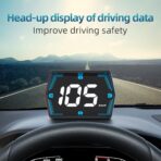 Universal Car HUD GPS Speedometer G20 Car Heads-up Display Plug and Play with USB Connection,Displays MPH, Comes with Compass Over Speed Alert HD Display Speedometer for All Vehicles - Image 2