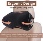 2 Pack - Car Headrest Pillow for Neck Support, 100% Memory Foam Car Neck Pillow with Sleep Mask - Universal Fit Head Rest Travel Pillow Car Pillow for Pain Relief While Driving(Contains 2 Eye Masks) - Image 5