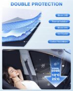 Sunshades for 2025 2026 Nissan Kicks Accessories Windshield Sun Shade Side Rear Window Shade Cover Sun Visor Shield Privacy Protection for Camping Keep Vehicle Cool Black 7PCS - Image 4