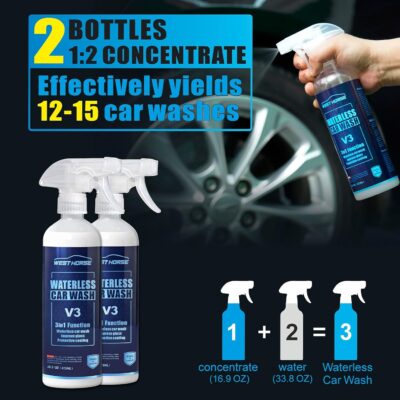 2-Pack Waterless Wash Spray and 6 Towels Kit for Cleaning, High Gloss and Protection- No Rinse Wash for Cars, Trucks, RVs Detailing - Ultra-Concentrated Safe Slick Lubricating Formula - Image 6