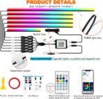 Interior Car LED Strip Lights, Acrylic LED Lights for Car with Dynamic Dreamcolor Chasing, Ambient Lighting Kits Music Sync Wireless APP and RF Remote Control (6 in 1) - Image 6