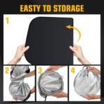 Windshield Sun Shade for BMW X3 2011-2017, Foldable Sun Visor Protector with Storage Bag, 2-Layers Car Sunshade Front Window Shade UV Protection - Image 6