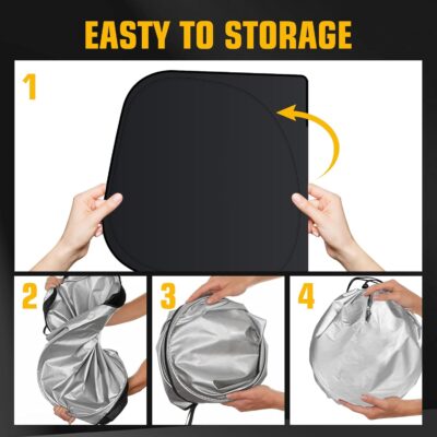 Windshield Sun Shade for BMW X3 2011-2017, Foldable Sun Visor Protector with Storage Bag, 2-Layers Car Sunshade Front Window Shade UV Protection - Image 6