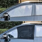 Car Front Window Sun Shade - 2 Pack Breathable Mesh Side Window Shade Sunshade UV Protection for Driver Family Pet on Front seat, Curtain with Two Holes to See Rearview Mirror, Size M - Image 6