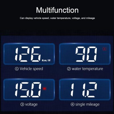 OBD2 HUD Multi Function Gauge with Alarm, Reminder for Speed, Temperature, Voltage - Image 8